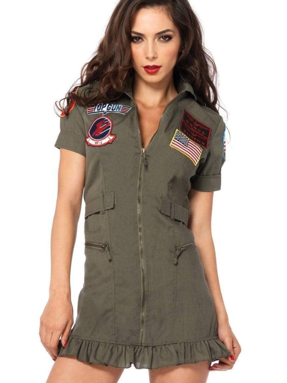 Leg Avenue Women's Top Gun Flight Dress Halloween Costume Cosplay Size Large